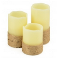 3 Piece Set- Flameless LED Jute Wrapped Candle w/ Timer